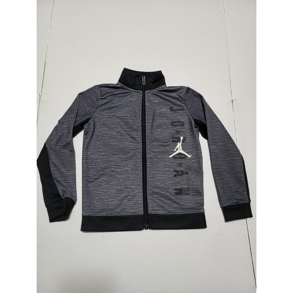 (#20) Jordan Tricot Zip Up Jacket Gray Black Size TODDLER 4T (3-4YEARS Mock Neck